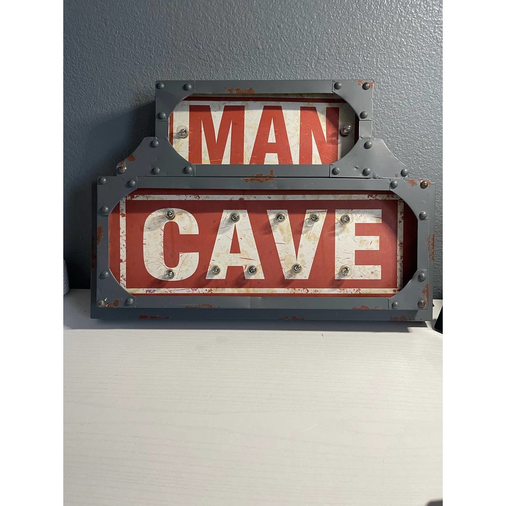RAM GAME ROOM “MAN CAVE” W/LIGHTS METAL WALL ART SIGN